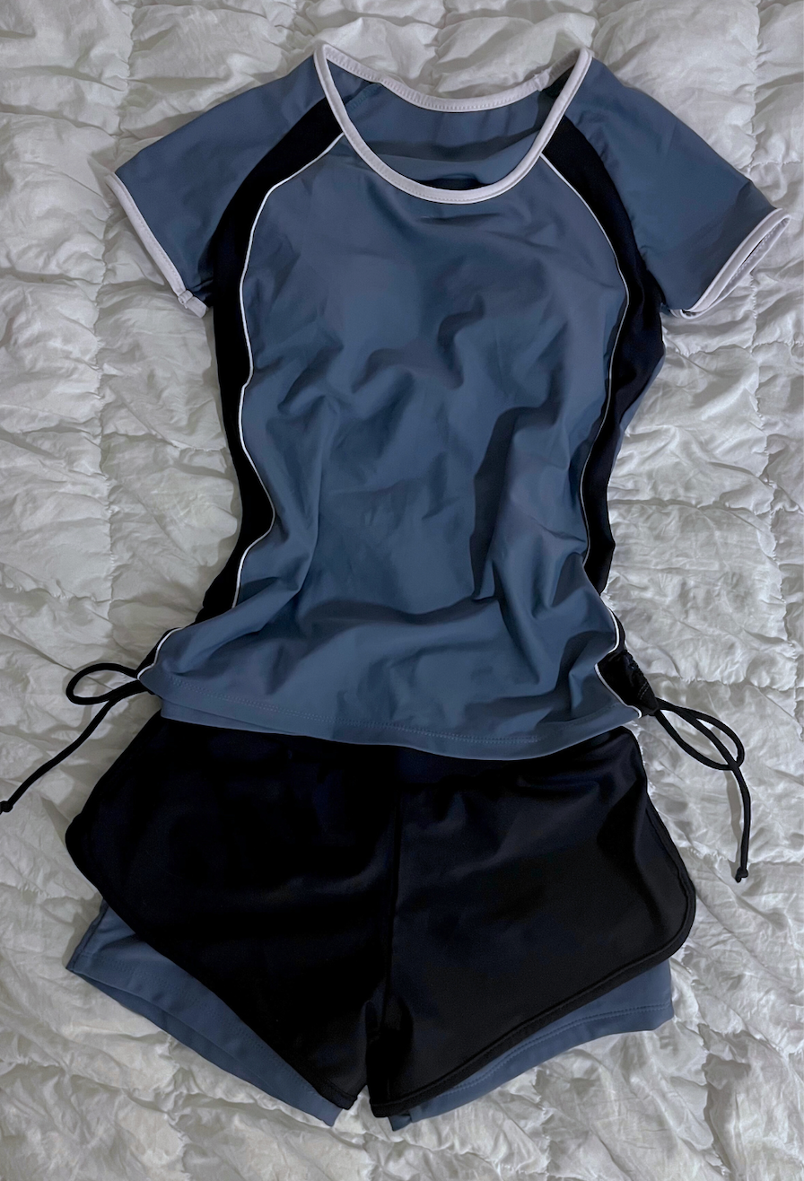 Sapphire Swim Tee & Shorts – Elise Rose Swimwear