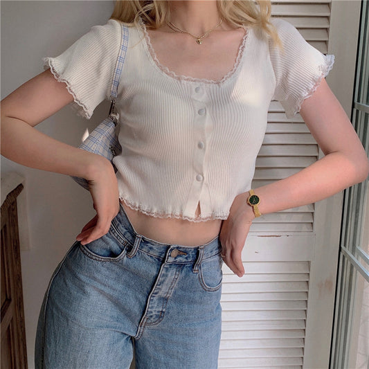 'Cassie' Button Top