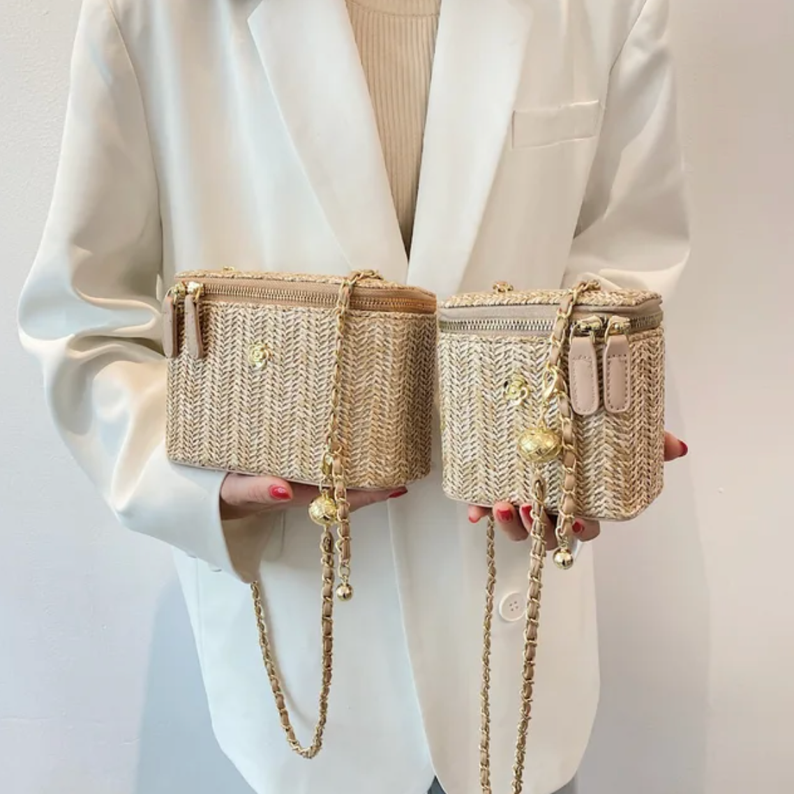 Twisted Straw Box Purse