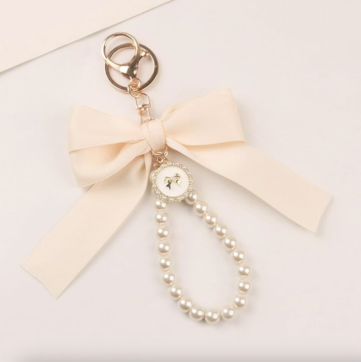 Pearl & Bow Purse Charm