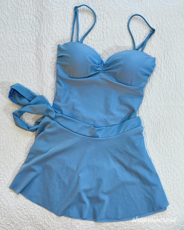 Periwinkle One-Piece with Skirt